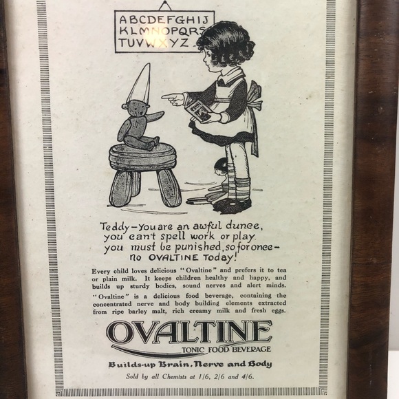 Vintage Ovaltine Picture and Frame - Picture 1 of 4